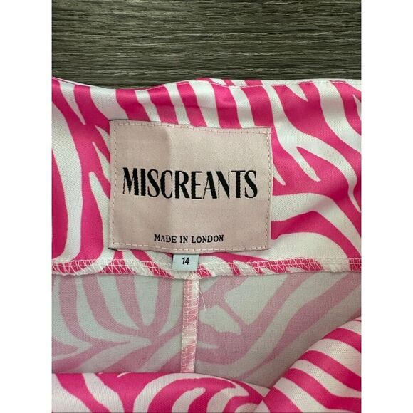 NWOT Miscreants Pink & White Zebra Cupid Mini Dress With Gloves Sz US 10 / UK 14 - Picture 4 of 4